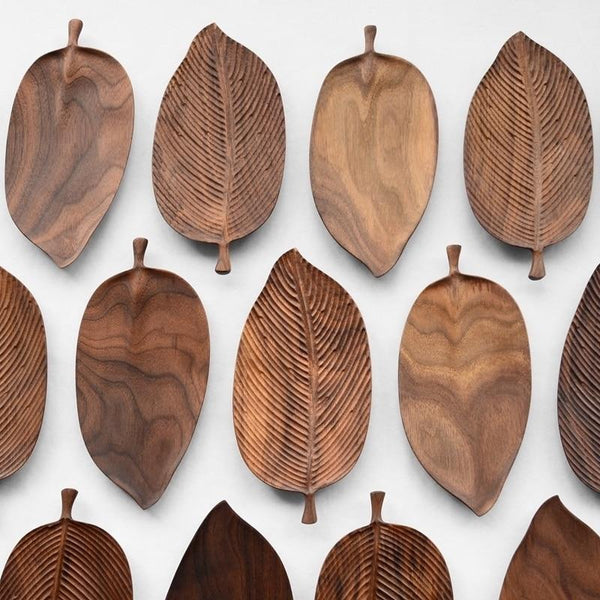 Wooden Leaf Tea Tray